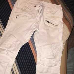 white denim balmain jeans
